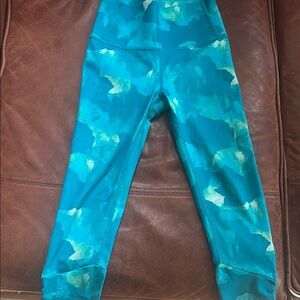 Kids Aqua Patterned Leggings